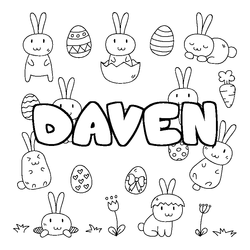 Coloraci&oacute;n del nombre DAVEN - decorado Pascua