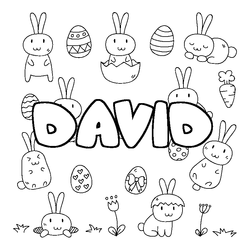 Coloraci&oacute;n del nombre DAVID - decorado Pascua
