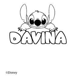 Coloraci&oacute;n del nombre DAVINA - decorado Stitch