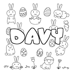 Coloraci&oacute;n del nombre DAVY - decorado Pascua