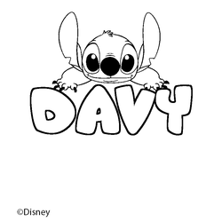 Coloraci&oacute;n del nombre DAVY - decorado Stitch