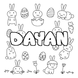 Coloraci&oacute;n del nombre DAYAN - decorado Pascua