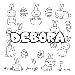 Coloraci&oacute;n del nombre DEBORA - decorado Pascua