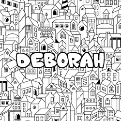 Coloraci&oacute;n del nombre DEBORAH - decorado ciudad