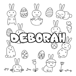 Coloraci&oacute;n del nombre DEBORAH - decorado Pascua