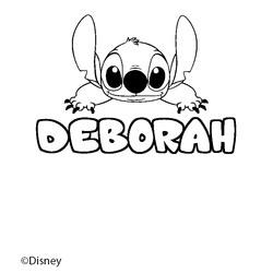 Coloraci&oacute;n del nombre DEBORAH - decorado Stitch