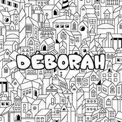 Coloraci&oacute;n del nombre D&Eacute;BORAH - decorado ciudad