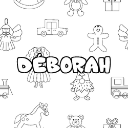 Coloraci&oacute;n del nombre D&Eacute;BORAH - decorado juguetes