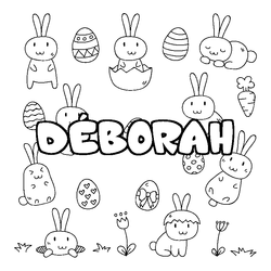Coloraci&oacute;n del nombre D&Eacute;BORAH - decorado Pascua