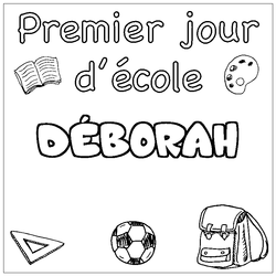 Coloraci&oacute;n del nombre D&Eacute;BORAH - decorado primer d&iacute;a de escuela