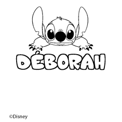 Coloraci&oacute;n del nombre D&Eacute;BORAH - decorado Stitch