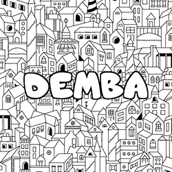 Coloraci&oacute;n del nombre DEMBA - decorado ciudad