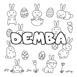 Coloraci&oacute;n del nombre DEMBA - decorado Pascua