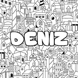 Coloraci&oacute;n del nombre DENIZ - decorado ciudad