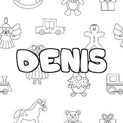 Coloraci&oacute;n del nombre DENIS - decorado juguetes