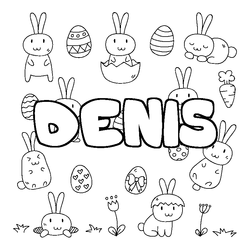 Coloraci&oacute;n del nombre DENIS - decorado Pascua
