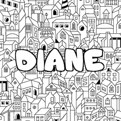 Coloraci&oacute;n del nombre DIANE - decorado ciudad