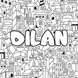 Coloraci&oacute;n del nombre DILAN - decorado ciudad