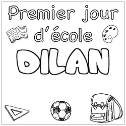 Coloraci&oacute;n del nombre DILAN - decorado primer d&iacute;a de escuela