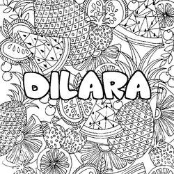 Coloraci&oacute;n del nombre DILARA - decorado mandala de frutas