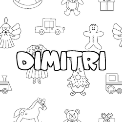 Coloraci&oacute;n del nombre DIMITRI - decorado juguetes