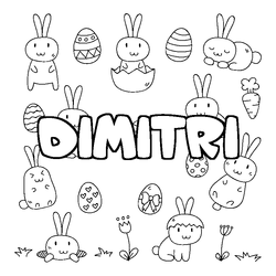 Coloraci&oacute;n del nombre DIMITRI - decorado Pascua