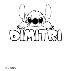 Coloraci&oacute;n del nombre DIMITRI - decorado Stitch