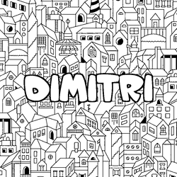 Coloraci&oacute;n del nombre DIMITRI - decorado ciudad