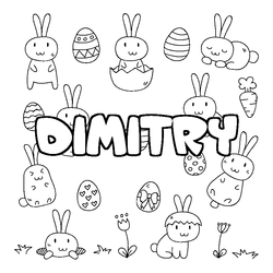 Coloraci&oacute;n del nombre DIMITRY - decorado Pascua
