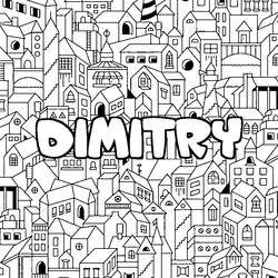 Coloraci&oacute;n del nombre DIMITRY - decorado ciudad