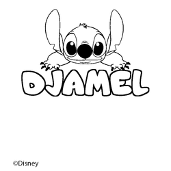Coloraci&oacute;n del nombre DJAMEL - decorado Stitch