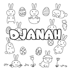 Coloraci&oacute;n del nombre DJANAH - decorado Pascua