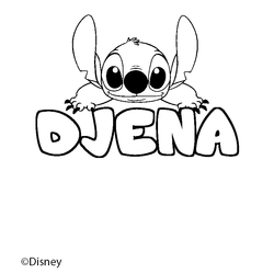 Coloraci&oacute;n del nombre DJENA - decorado Stitch