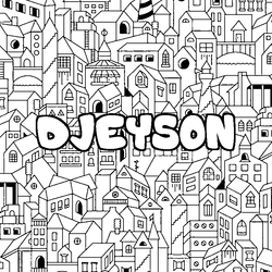 Coloraci&oacute;n del nombre DJEYSON - decorado ciudad