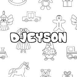 Coloraci&oacute;n del nombre DJEYSON - decorado juguetes