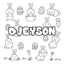 Coloraci&oacute;n del nombre DJEYSON - decorado Pascua
