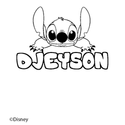 Coloraci&oacute;n del nombre DJEYSON - decorado Stitch