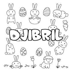 Coloraci&oacute;n del nombre DJIBRIL - decorado Pascua