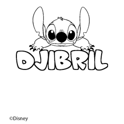 Coloraci&oacute;n del nombre DJIBRIL - decorado Stitch