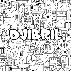 Coloraci&oacute;n del nombre DJIBRIL - decorado ciudad