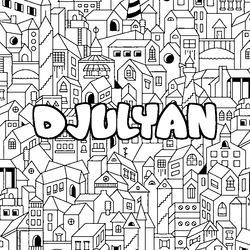 Coloraci&oacute;n del nombre DJULYAN - decorado ciudad