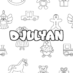 Coloraci&oacute;n del nombre DJULYAN - decorado juguetes