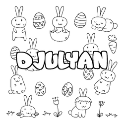 Coloraci&oacute;n del nombre DJULYAN - decorado Pascua