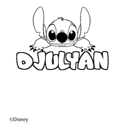 Coloraci&oacute;n del nombre DJULYAN - decorado Stitch