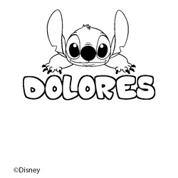 Coloraci&oacute;n del nombre DOLORES - decorado Stitch