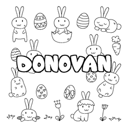 Coloraci&oacute;n del nombre DONOVAN - decorado Pascua