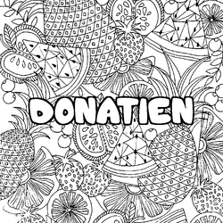 Coloraci&oacute;n del nombre DONATIEN - decorado mandala de frutas