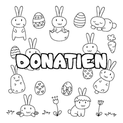 Coloraci&oacute;n del nombre DONATIEN - decorado Pascua