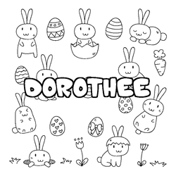 Coloraci&oacute;n del nombre DOROTHEE - decorado Pascua