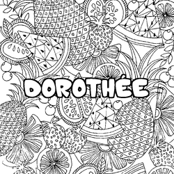Coloraci&oacute;n del nombre DOROTH&Eacute;E - decorado mandala de frutas